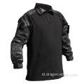 Black Multicam Combat Shirt Elbow Pads Jersey Taktis